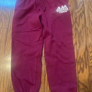 Stranger Things Kids Burgundy Joggers with